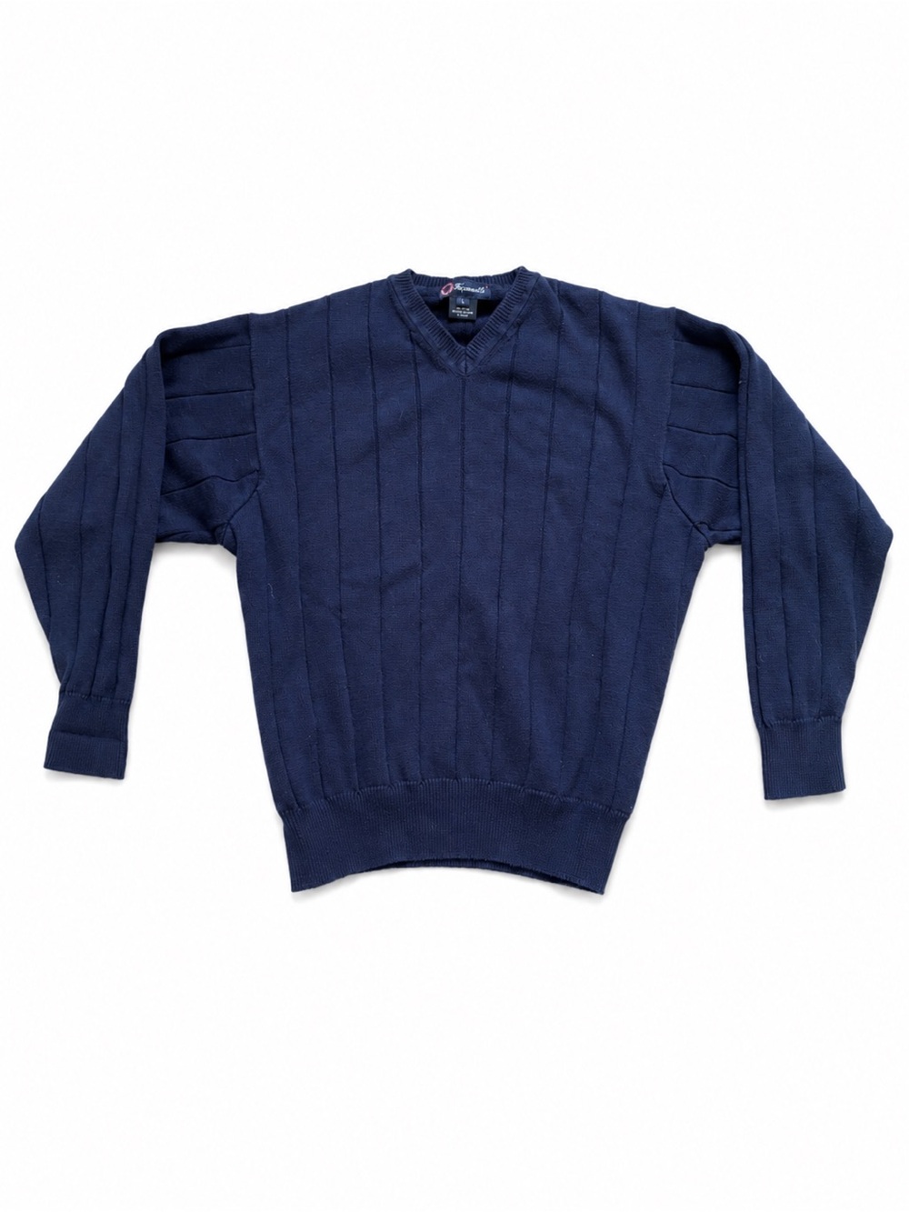 Façonnable navy V-neck cotton sweater